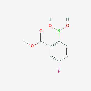 molecular formula C8H8BFO4 B1486634 (4-Fluoro-2-(methoxycarbonyl)phenyl)boronic acid CAS No. 871329-81-6