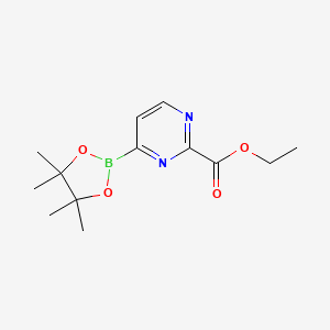 molecular formula C13H19BN2O4 B14866473 Ethyl 4-(4,4,5,5-tetramethyl-1,3,2-dioxaborolan-2-YL)pyrimidine-2-carboxylate 