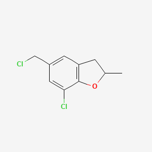 molecular formula C10H10Cl2O B1486652 7-Chloro-5-(chloromethyl)-2-methyl-2,3-dihydro-1-benzofuran CAS No. 57899-14-6