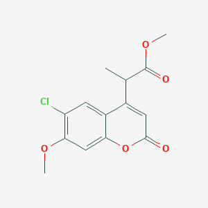 molecular formula C14H13ClO5 B1486659 2-(6-氯-7-甲氧基-2-氧代-2H-色烯-4-基)丙酸甲酯 CAS No. 1092333-78-2