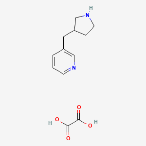 molecular formula C12H16N2O4 B1486662 3-吡咯烷-3-基甲基-吡啶草酸 CAS No. 1018827-46-7