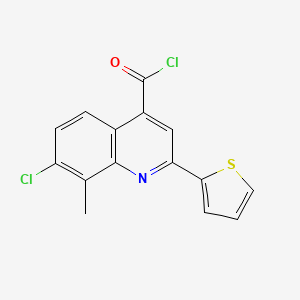 molecular formula C15H9Cl2NOS B1486683 7-Chloro-8-methyl-2-(2-thienyl)quinoline-4-carbonyl chloride CAS No. 1160256-79-0