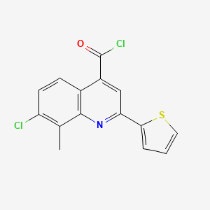 7-Chloro-8-methyl-2-(2-thienyl)quinoline-4-carbonyl chloride