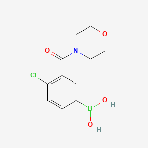 molecular formula C11H13BClNO4 B1486684 (4-Chloro-3-(morpholine-4-carbonyl)phenyl)boronic acid CAS No. 871332-71-7