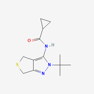 molecular formula C13H19N3OS B14866850 N-(2-tert-butyl-2,6-dihydro-4H-thieno[3,4-c]pyrazol-3-yl)cyclopropanecarboxamide 