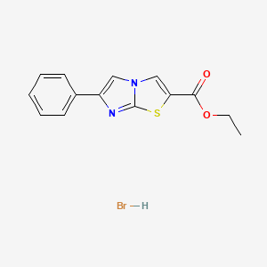 molecular formula C14H13BrN2O2S B1486699 Ethyl 6-phenylimidazo[2,1-b][1,3]thiazole-2-carboxylate hydrobromide CAS No. 1177093-01-4