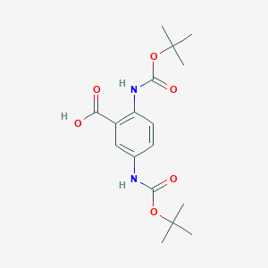 molecular formula C17H24N2O6 B14867086 2,5-Bis((tert-butoxycarbonyl)amino)benzoic acid 