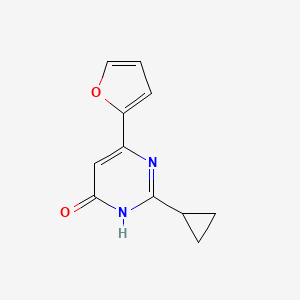 molecular formula C11H10N2O2 B1486743 2-Cyclopropyl-6-(furan-2-yl)pyrimidin-4-ol CAS No. 1412956-38-7