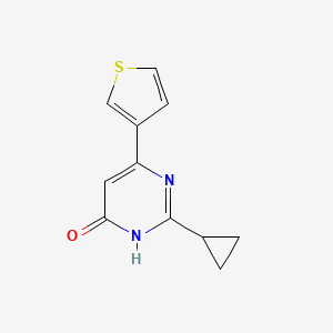 molecular formula C11H10N2OS B1486745 2-Cyclopropyl-6-(thiophen-3-yl)pyrimidin-4-ol CAS No. 1412953-07-1