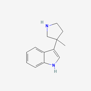 molecular formula C13H16N2 B14867540 3-(3-methylpyrrolidin-3-yl)-1H-indole 