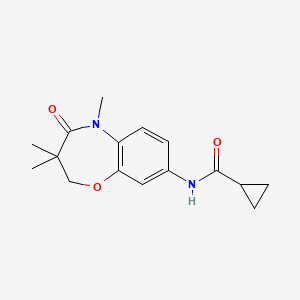 molecular formula C16H20N2O3 B14867633 N-(3,3,5-trimethyl-4-oxo-2,3,4,5-tetrahydrobenzo[b][1,4]oxazepin-8-yl)cyclopropanecarboxamide 