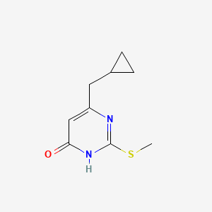 molecular formula C9H12N2OS B1486768 6-(环丙基甲基)-2-(甲硫基)嘧啶-4(3H)-酮 CAS No. 2098044-93-8