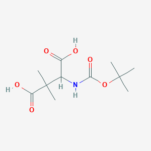 molecular formula C11H19NO6 B14868042 3-((Tert-butoxycarbonyl)amino)-2,2-dimethylsuccinic acid 