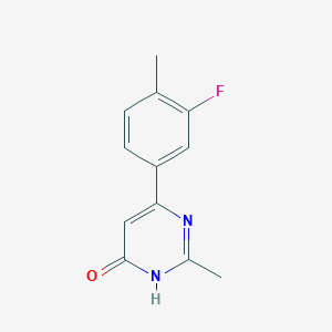 molecular formula C12H11FN2O B1486809 6-(3-氟-4-甲基苯基)-2-甲基嘧啶-4-醇 CAS No. 1694830-92-6