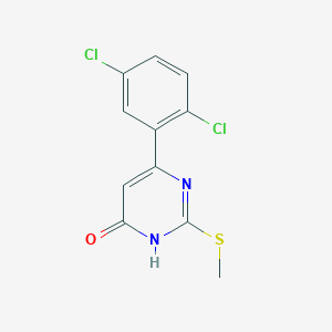 molecular formula C11H8Cl2N2OS B1486821 6-(2,5-二氯苯基)-2-(甲硫基)嘧啶-4(3H)-酮 CAS No. 2098020-45-0