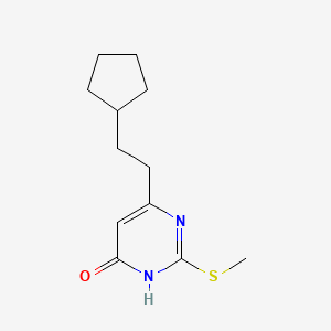 molecular formula C12H18N2OS B1486831 6-(2-环戊基乙基)-2-(甲硫基)嘧啶-4(3H)-酮 CAS No. 2098044-88-1
