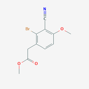 molecular formula C11H10BrNO3 B1486866 Methyl 2-bromo-3-cyano-4-methoxyphenylacetate CAS No. 1805019-92-4