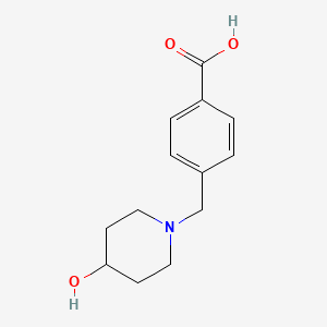 molecular formula C13H17NO3 B1486885 4-[(4-Hydroxypiperidin-1-yl)methyl]benzoic acid CAS No. 1040346-47-1