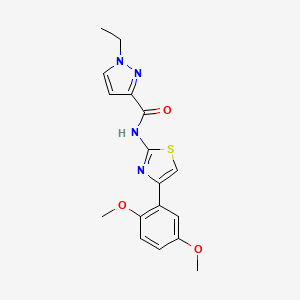 molecular formula C17H18N4O3S B14868921 N-(4-(2,5-dimethoxyphenyl)thiazol-2-yl)-1-ethyl-1H-pyrazole-3-carboxamide 