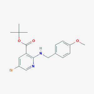 molecular formula C18H21BrN2O3 B1486897 5-Bromo-2-(4-methoxybenzylamino)-nicotinic acid tert-butyl ester CAS No. 2206609-88-1