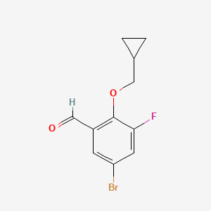 molecular formula C11H10BrFO2 B1486898 5-Bromo-2-cyclopropylmethoxy-3-fluorobenzaldehyde CAS No. 2243186-78-7