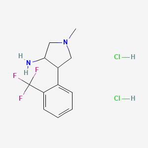 molecular formula C12H17Cl2F3N2 B1486899 1-甲基-4-[2-(三氟甲基)苯基]吡咯烷-3-胺二盐酸盐 CAS No. 2244721-38-6