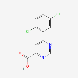 molecular formula C11H6Cl2N2O2 B14869166 6-(2,5-Dichlorophenyl)pyrimidine-4-carboxylic acid 