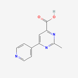 molecular formula C11H9N3O2 B14869259 2-Methyl-6-(pyridin-4-yl)pyrimidine-4-carboxylic acid 