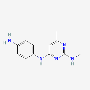 molecular formula C12H15N5 B14869300 N4-(4-aminophenyl)-N2,6-dimethylpyrimidine-2,4-diamine 