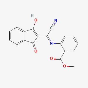 molecular formula C19H12N2O4 B14869359 methyl 2-((cyano(1,3-dioxo-1H-inden-2(3H)-ylidene)methyl)amino)benzoate 