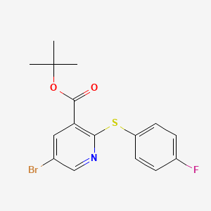 B1486948 5-Bromo-2-(4-fluorophenylsulfanyl)-nicotinic acid tert-butyl ester CAS No. 2206609-39-2