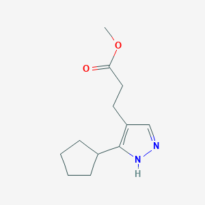 molecular formula C12H18N2O2 B14869487 methyl 3-(5-cyclopentyl-1H-pyrazol-4-yl)propanoate 