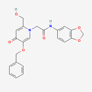 molecular formula C22H20N2O6 B14869587 N-(benzo[d][1,3]dioxol-5-yl)-2-(5-(benzyloxy)-2-(hydroxymethyl)-4-oxopyridin-1(4H)-yl)acetamide 