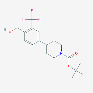 molecular formula C18H24F3NO3 B1486959 4-(4-Hydroxymethyl-3-trifluoromethyl-phenyl)-piperidine-1-carboxylic acid tert-butyl ester CAS No. 1240970-32-4