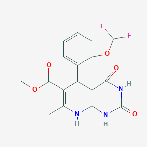 molecular formula C17H15F2N3O5 B14869658 Methyl 5-(2-(difluoromethoxy)phenyl)-7-methyl-2,4-dioxo-1,2,3,4,5,8-hexahydropyrido[2,3-d]pyrimidine-6-carboxylate 