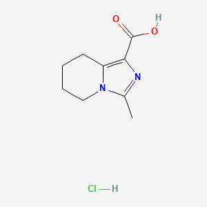 molecular formula C9H13ClN2O2 B1486977 3-methyl-5H,6H,7H,8H-imidazo[1,5-a]pyridine-1-carboxylic acid hydrochloride CAS No. 2138563-45-6