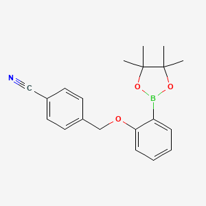 molecular formula C20H22BNO3 B1486981 4-[2-(4,4,5,5-Tetramethyl-[1,3,2]dioxaborolan-2-yl)-phenoxymethyl]-benzonitrile CAS No. 2246880-79-3