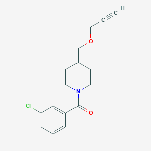 molecular formula C16H18ClNO2 B14869971 (3-Chlorophenyl)(4-((prop-2-yn-1-yloxy)methyl)piperidin-1-yl)methanone 