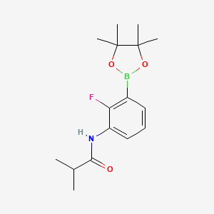 molecular formula C16H23BFNO3 B1486999 N-[2-fluoro-3-(tetramethyl-1,3,2-dioxaborolan-2-yl)phenyl]-2-methylpropanamide CAS No. 2246699-14-7