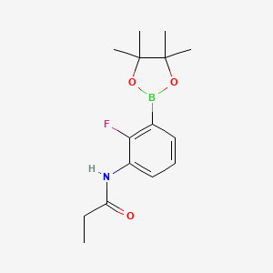 molecular formula C15H21BFNO3 B1487003 N-[2-fluoro-3-(tetramethyl-1,3,2-dioxaborolan-2-yl)phenyl]propanamide CAS No. 2246619-60-1