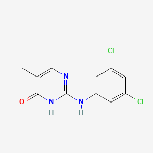 molecular formula C12H11Cl2N3O B1487018 2-[(3,5-dichlorophenyl)amino]-5,6-dimethylpyrimidin-4(3H)-one CAS No. 1306739-46-7