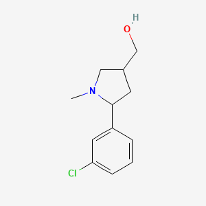 molecular formula C12H16ClNO B14870554 (5-(3-Chlorophenyl)-1-methylpyrrolidin-3-yl)methanol 
