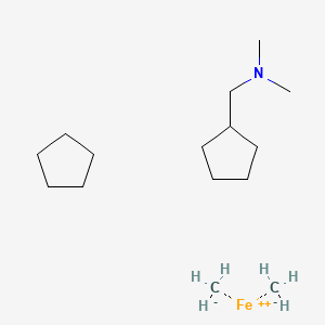 molecular formula C15H33FeN B14870806 carbanide;cyclopentane;1-cyclopentyl-N,N-dimethylmethanamine;iron(2+) 
