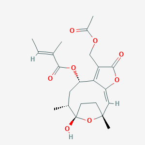 [(1R,2E,8S,10R,11S)-6-(Acetyloxymethyl)-11-hydroxy-1,10-dimethyl-5-oxo-4,14-dioxatricyclo[9.2.1.03,7]tetradeca-2,6-dien-8-yl] (E)-2-methylbut-2-enoate
