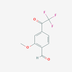 molecular formula C10H7F3O3 B1487133 4-(2,2,2-Trifluoroacetyl)-2-methoxybenzaldehyde CAS No. 2231675-62-8