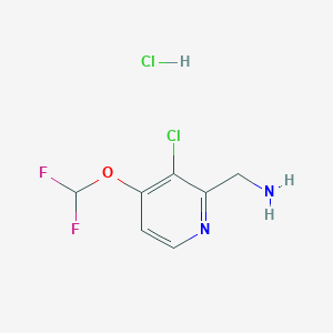 molecular formula C7H8Cl2F2N2O B1487135 (3-Chloro-4-(difluoromethoxy)pyridin-2-yl)methanamine hydrochloride CAS No. 2231674-65-8