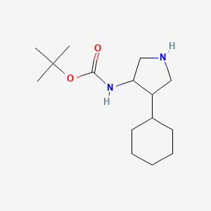 molecular formula C15H28N2O2 B14871451 Tert-butyl (4-cyclohexylpyrrolidin-3-yl)carbamate 
