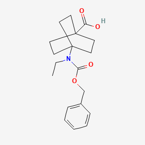 molecular formula C19H25NO4 B1487152 4-((Benzyloxycarbonyl)(ethyl)amino)bicyclo[2.2.2]octane-1-carboxylic acid CAS No. 2231676-98-3