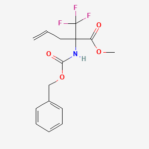 molecular formula C15H16F3NO4 B14871539 Methyl 2-{[(benzyloxy)carbonyl]amino}-2-(trifluoromethyl)pent-4-enoate 