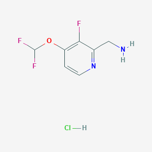 molecular formula C7H8ClF3N2O B1487158 (4-(Difluoromethoxy)-3-fluoropyridin-2-yl)methanamine hydrochloride CAS No. 2231673-38-2